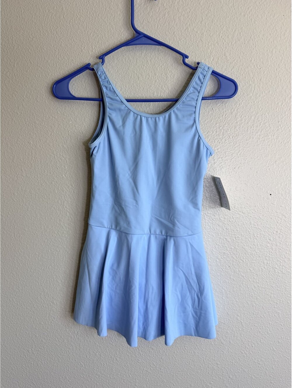 Weissman Powder Blue Camisole Skirted Leotard Dance Dress Girls Size LC